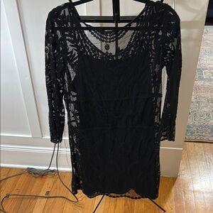 Express Black Sheath Long Sleeve Cocktail Dress